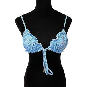 y2k blue floral bikini set - coconut girl tropical Hawaii beach vacation resort